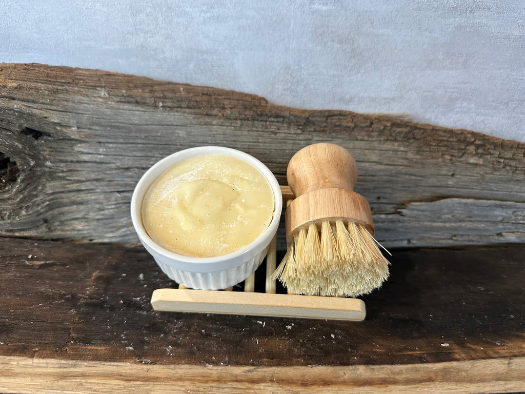Dish Soap in ramekin with brush